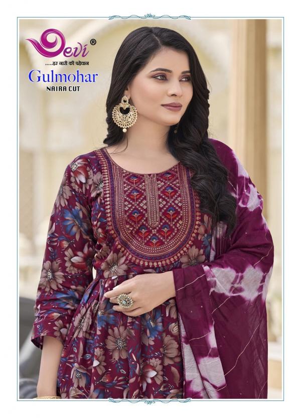 Devi Gulmohar Vol-3 – Naira Cut Kurti With Pant Dupatta